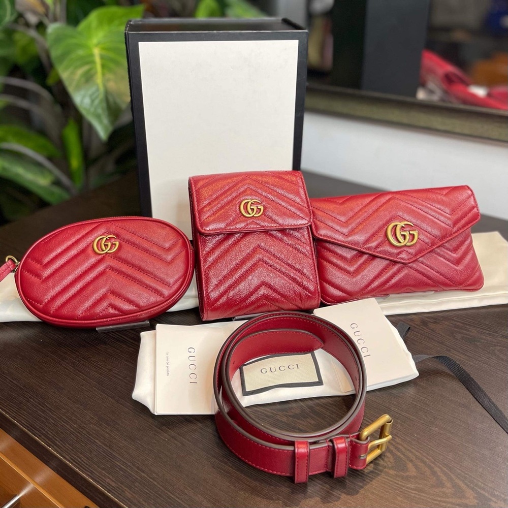 Gucci Maltese Mamont 3 in 1 Fanny belt in red